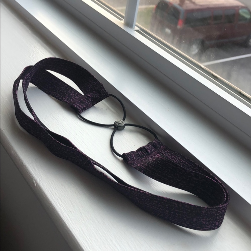 Purple Lululemon Elastic Double Strap Headband